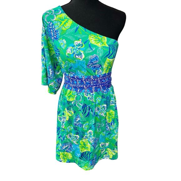 Lilly Pulitzer Niki One Shoulder Romper - Size 2 (MSRP $168) - Picture 7 of 10